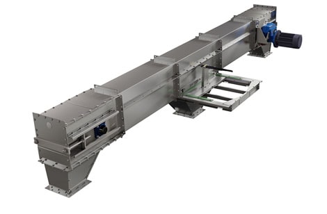 Conveyor with intermediate outlet